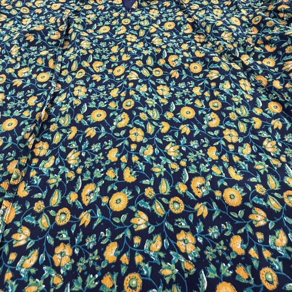 J. Crew Factory Women's Ruffle Tie-Neck Short Sleeve Blouse Navy Floral NWT S - Picture 5 of 15